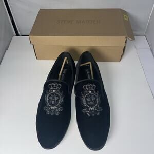 Steve Madden Kaben Loafers Mens Size 11 Black w/Beaded Embellishment